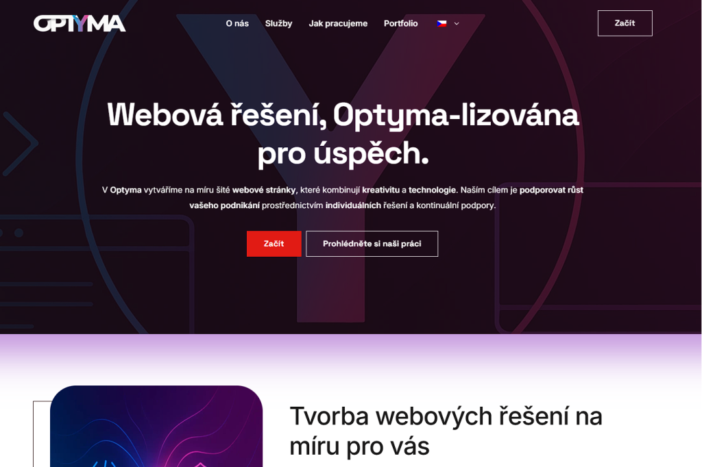 optyma.cz home page